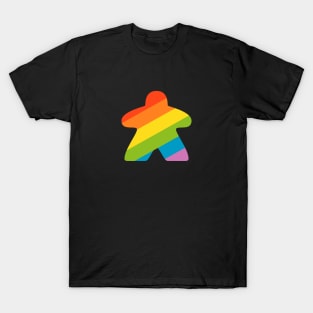 Rainbow Meeple Board Games Addict T-Shirt